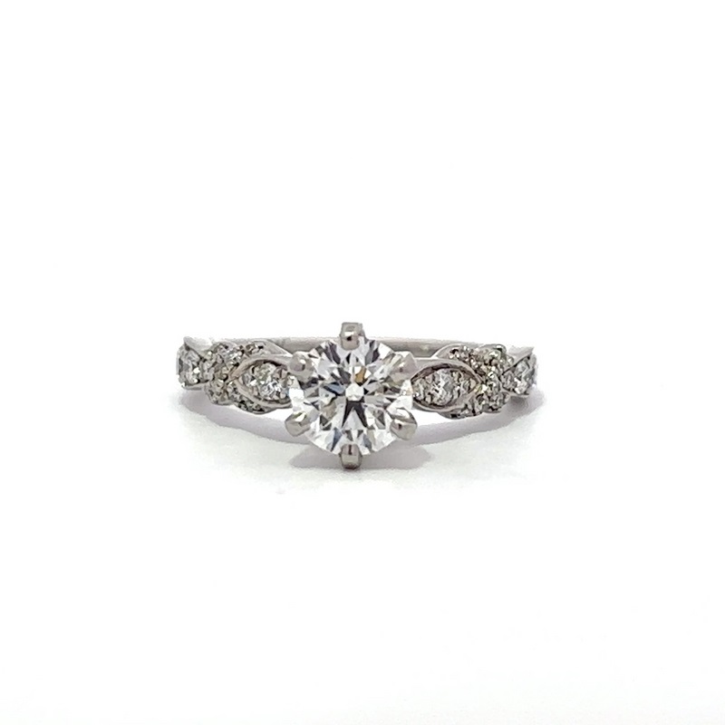 Estate platinum GIA certified diamond engagement ring