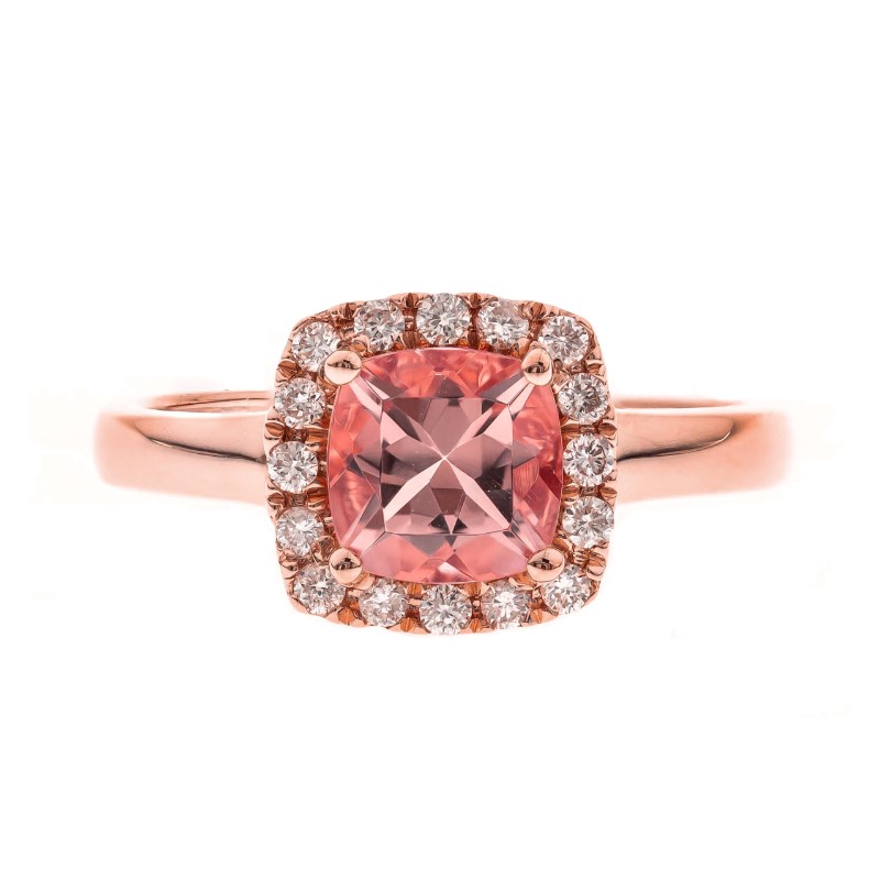 10 Karat Rose Gold Morganite And Diamond Ring