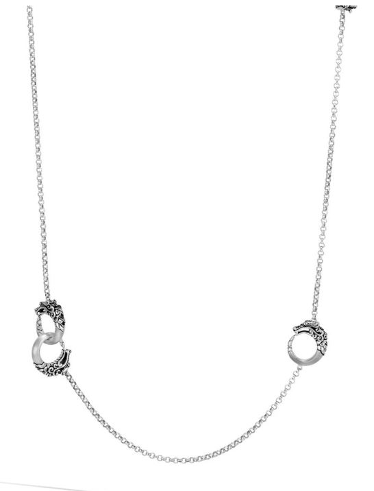John Hardy sterling silver legends 4 station necklace