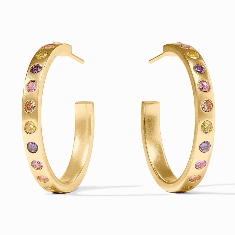 Julie Vos Rainbow Pink Dawn Hoop Earring