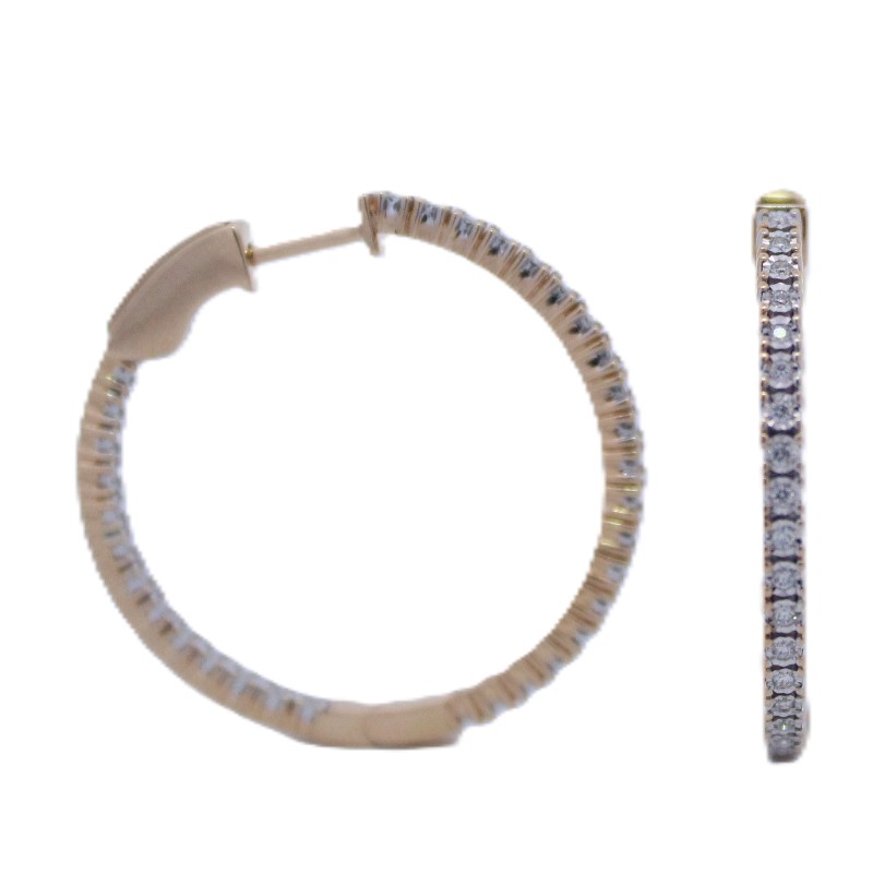 Diamond Inside Outside Hoops