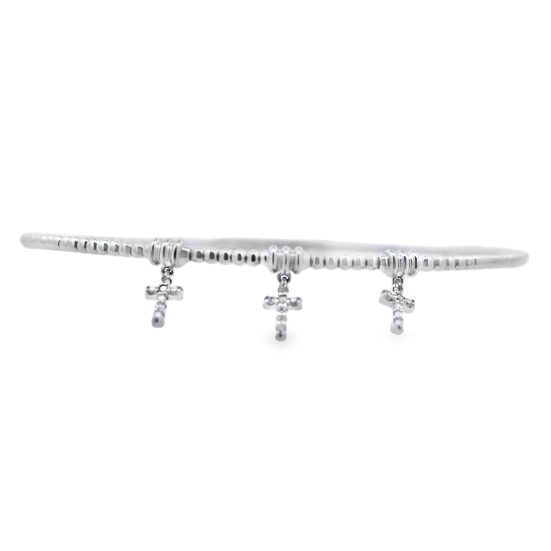 Flexible Diamond Cross Dangle Bracelet Flexible Diamond Cross Dangle Bracelet