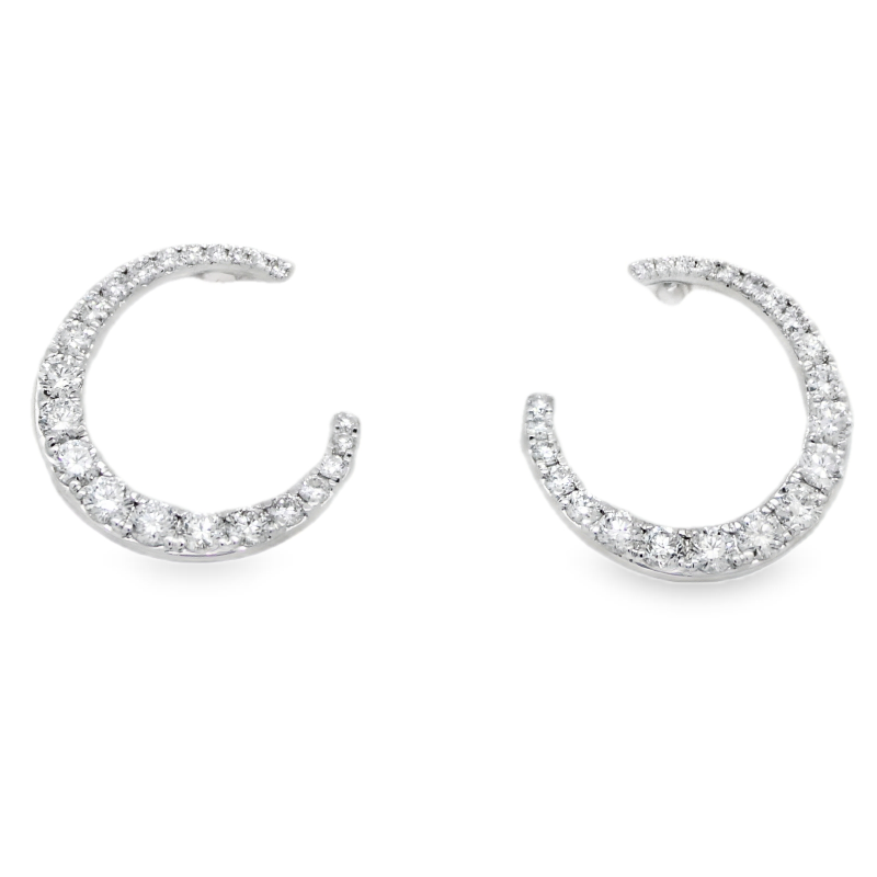 Diamond C Shaped Drop Earrings