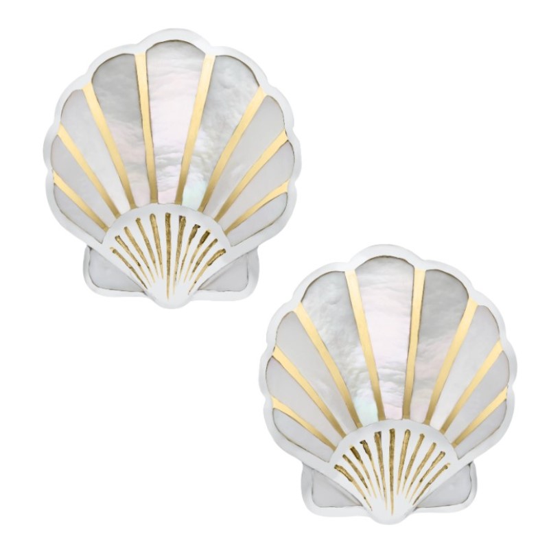 Scallop Shell Stud Earrings