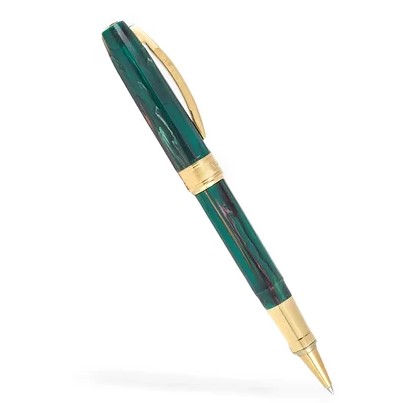 Visconti ‘The Novel Reader’  rollerball collection is made from natural resin  brought to life by teal  burgundy  yellow and green hues to recreate Van Gogh’s technique  emotion and mood portrayed in this remarkable painting