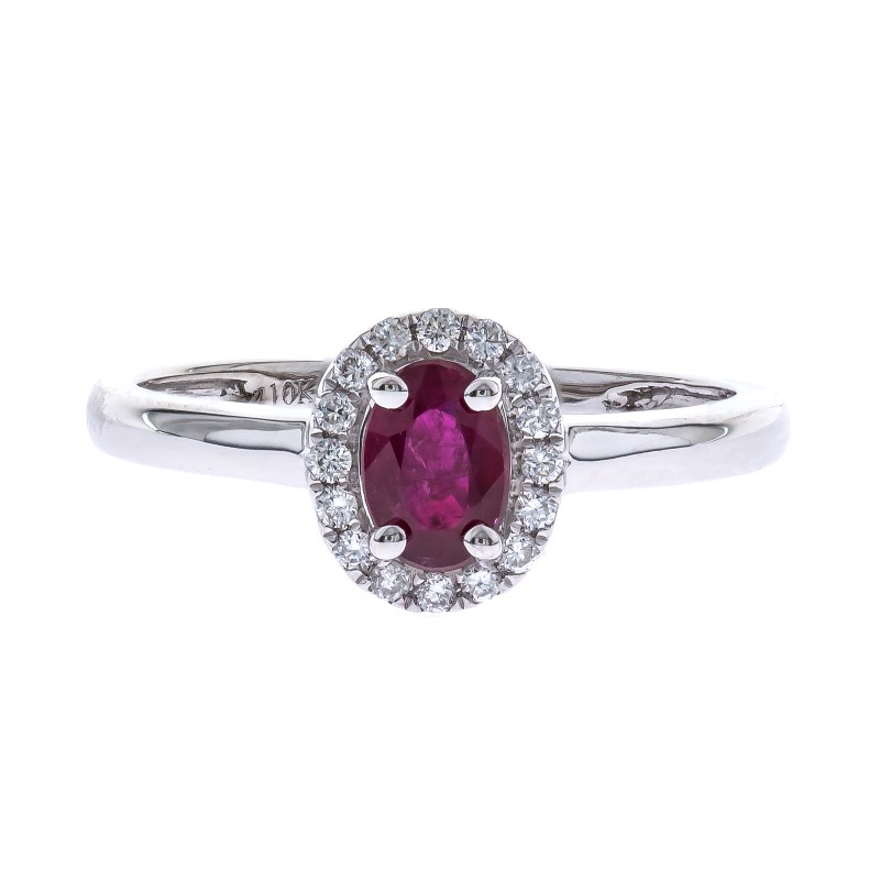 10 Karat White Gold Ruby And Diamond Ring 10 Karat White Gold Ruby And Diamond Ring
