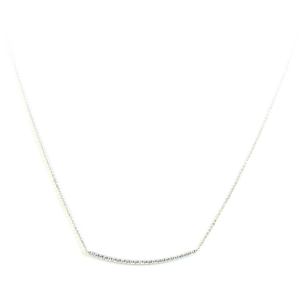 18Kwg Bar Necklace Measuring 18" Long Adjustable To 16"