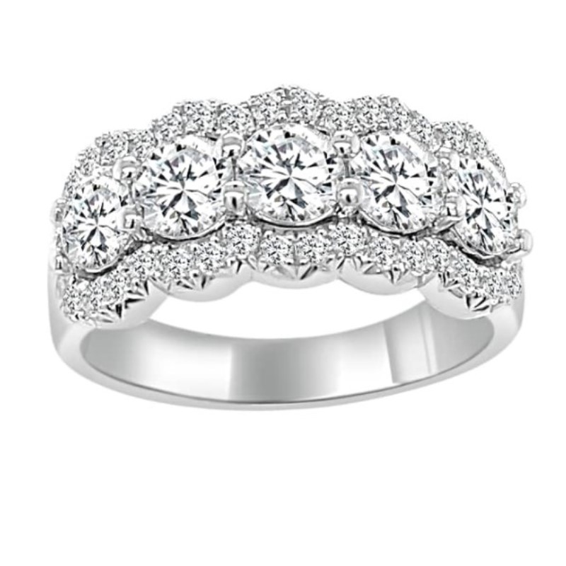 Five Stone Diamond Halo Band