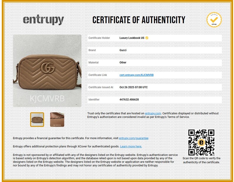 Gucci Marmont Camera Bag                 Beige matelasse chevron leather  beige brass hardware with ceramic effect finish  Double G  Interior open pocket  Adjustable chain & leather shoulder strap  Zip closure    9.5” W x 5.9” H  x 3.1” D  *Has dust