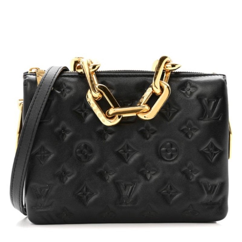 FINAL SALE  Louis Vuitton Black Lambskin Coussin BB