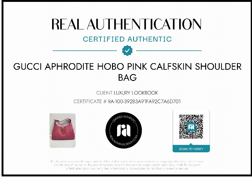 Gucci Aphrodite Medium Shoulder Bag  Pre-Fall 2023 Collection  Pink soft leather  Shiny gold tone hardware   Microfiber lining with a suede-like finish  1 inside zipper pocket  additional  adjustable shoulder strap with buckle closure  adjustable shoulder