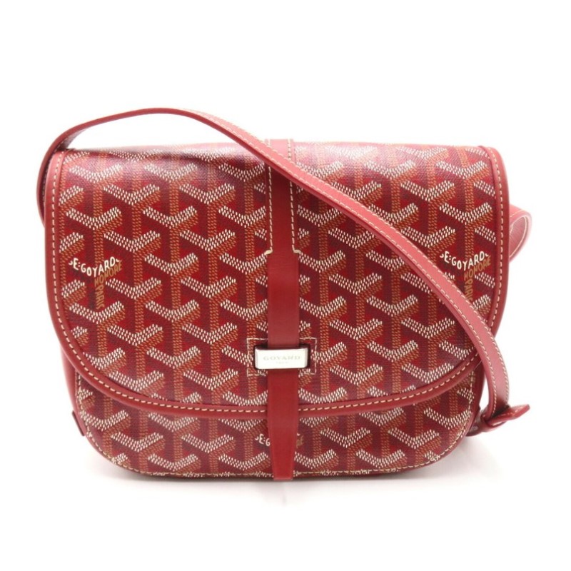 FINAL SALE  Goyard Belvedere PM Bag  Hardware: Palladium  Leather tab and metal loop fastening system  2 inside front pockets  inside flat pocket at the back  exterior flat pocket  Goyardine Canvas & Decize Taurillon Leather  Yellow Cotton Lining  Length: