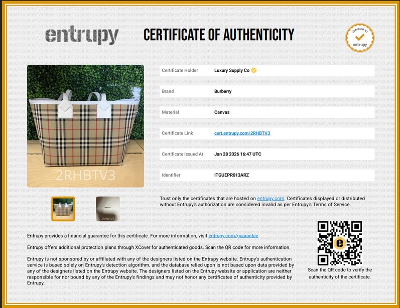 FINAL SALE  Burberry Small London Tote Vintage Check Canvas  Burberry Ladies Tote