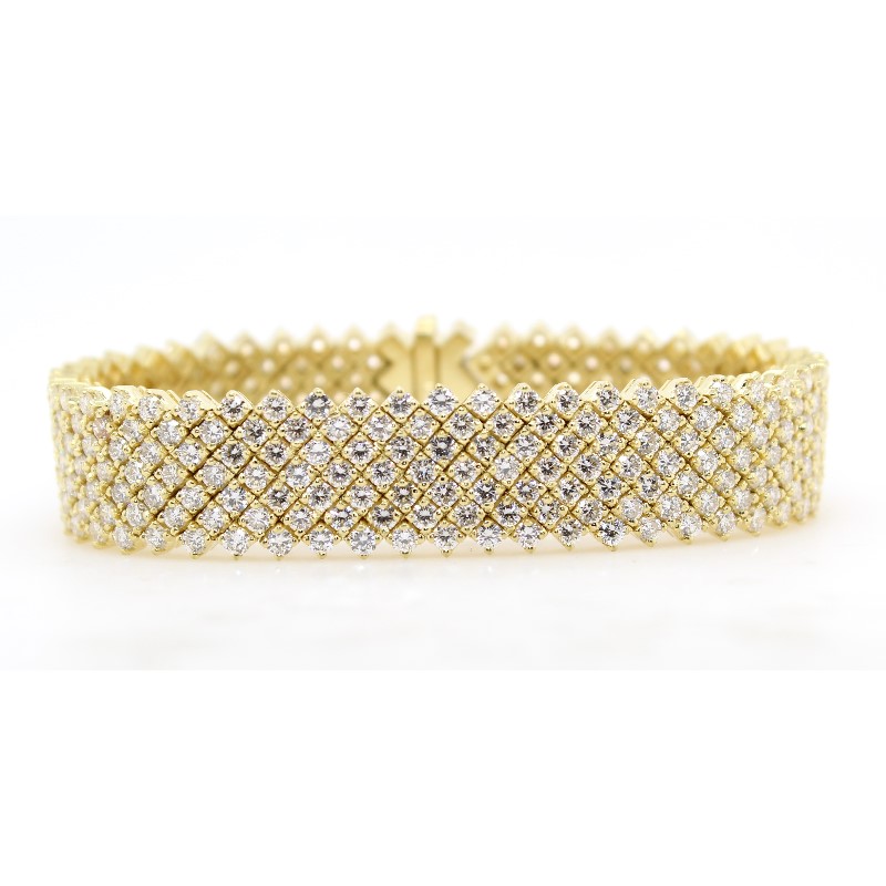 Estate 18 Karat Yellow Gold Diamond Bracelet