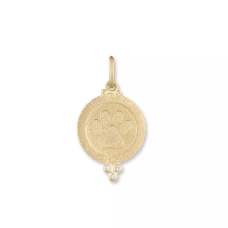 Lika Behar Paw Print Medallion With Diamonds
