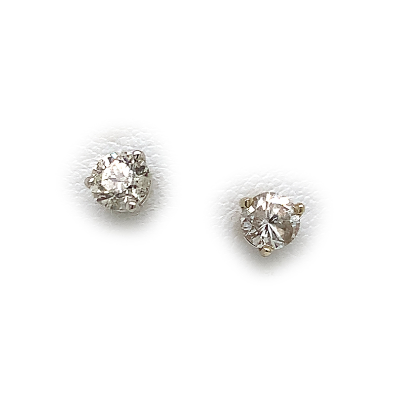 14 Karat White Gold Diamond Solitaire Earrings