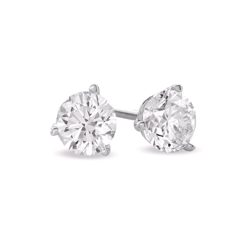 14 Karat White Gold Diamond Solitaire Earrings