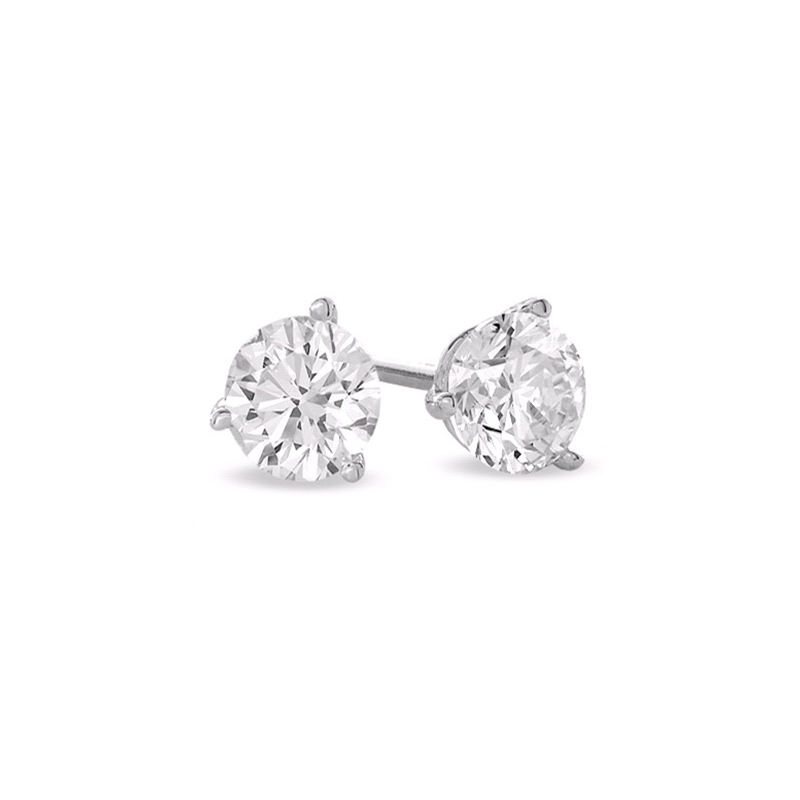 14 Karat White Gold Diamond Martini Stud Earrings