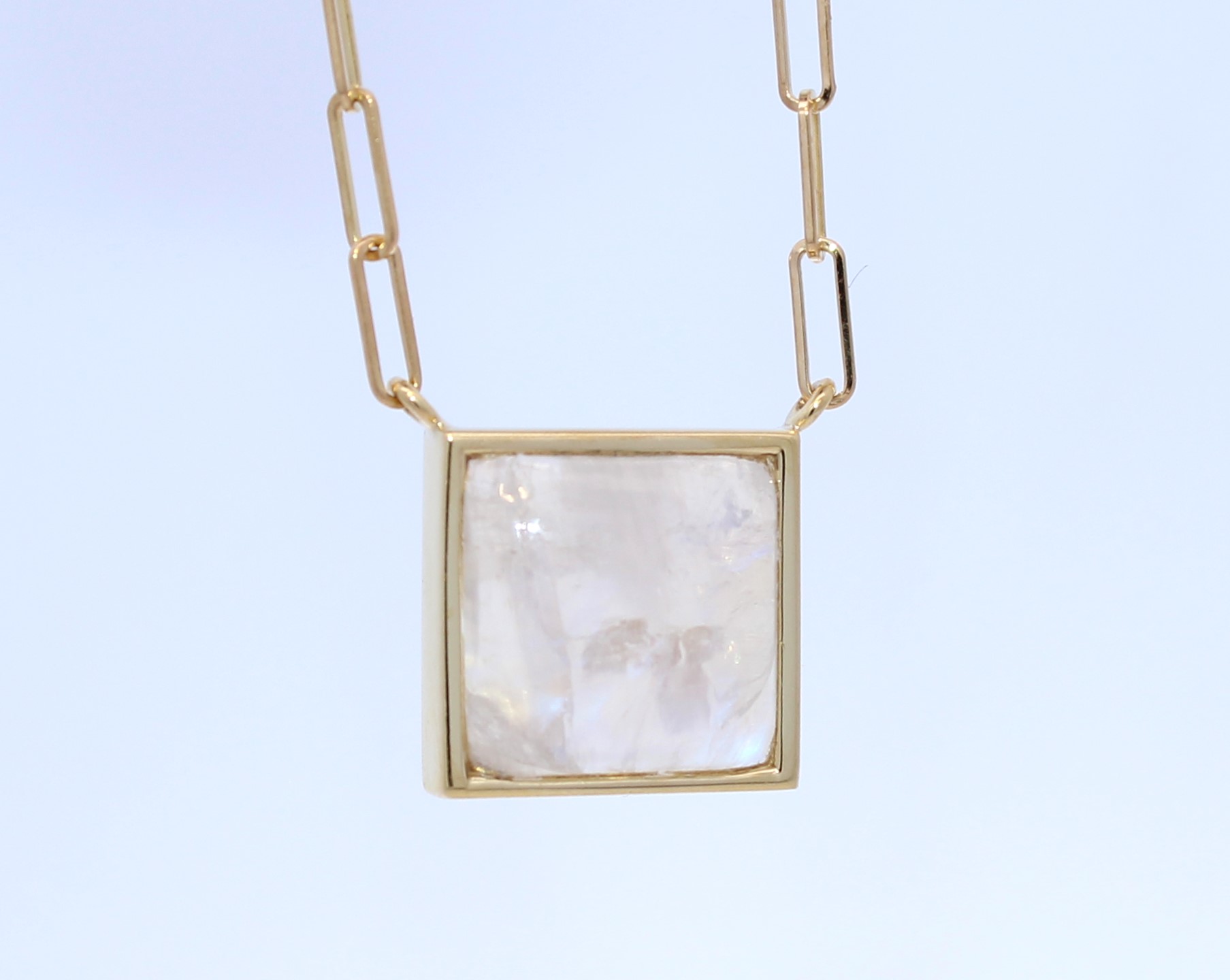 Lauren K 18 Karat Yellow Gold Rainbow Moonstone Necklace From The Bea Collection 18 Inches