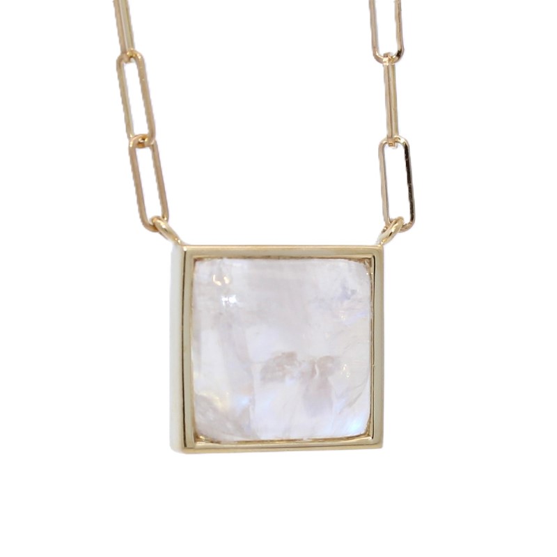 Lauren K 18 Karat Yellow Gold Rainbow Moonstone Necklace From The Bea Collection 18 Inches