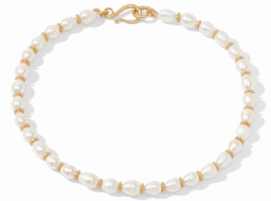 Julie Vos 24 Karat Gold Plated Marbella Pearl Necklace 19.5 Inches
