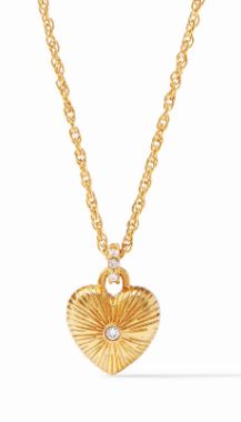 Julie Vos 24 Karat Gold Plated Esme Heart Solitaire Necklace