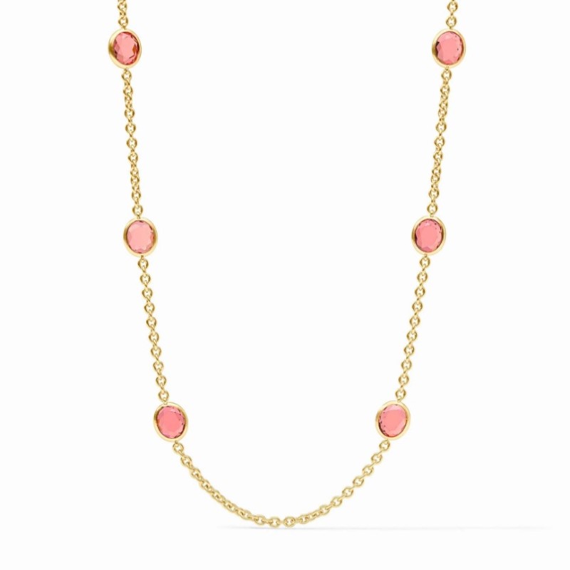 Julie Vos Laguna Stone Station Necklace in Melon Julie Vos Laguna Stone Station Necklace in Melon