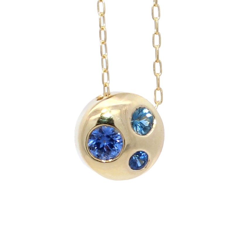 Lauren K 18 Karat Yellow Gold Blue Sapphire Necklace 18 Inches From The Polly Collection