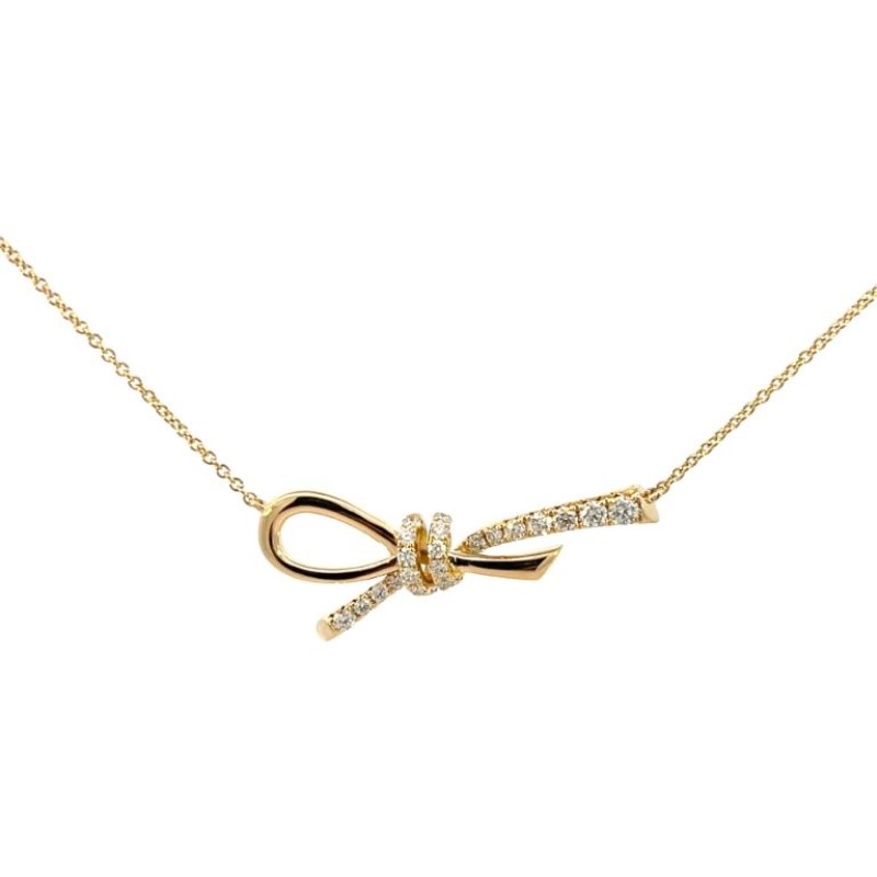 Diamond Bow Pendant Necklace