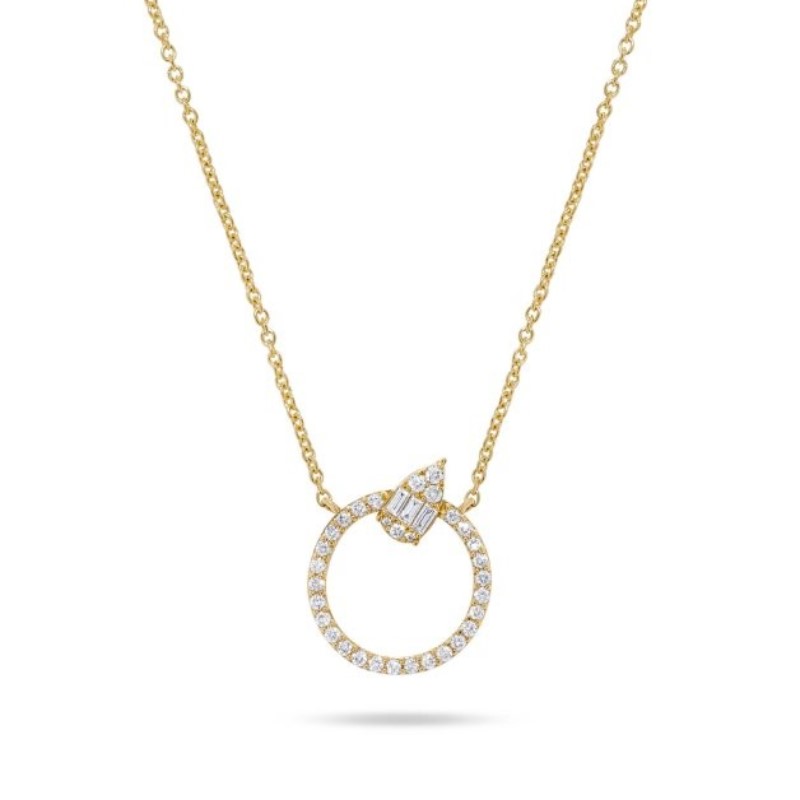 Open Circle Diamond Pendant Necklace