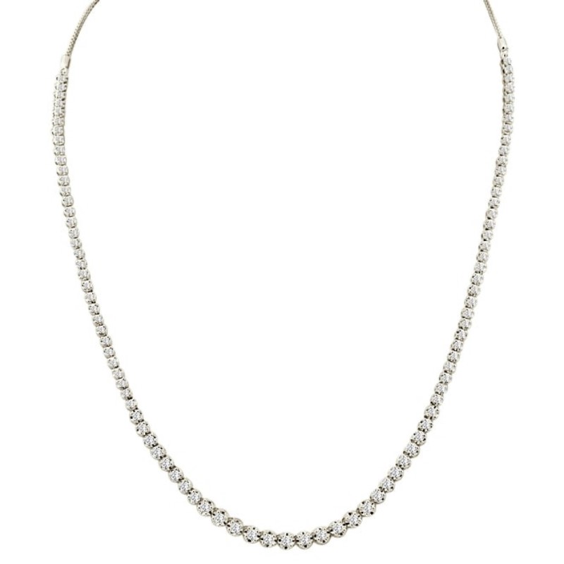 14 Karat White Gold Diamond Necklace In The 2.50 Carat Category
