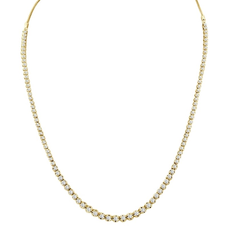 14 Karat Yellow Gold Diamond Necklace In The 2.50 Carat Category