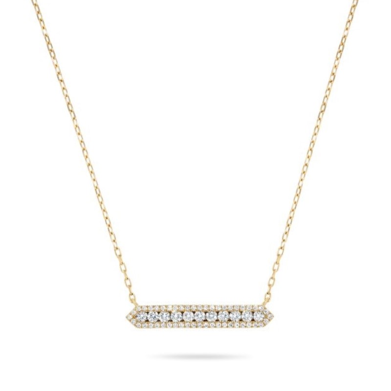 Diamond Bar Pendant Necklace