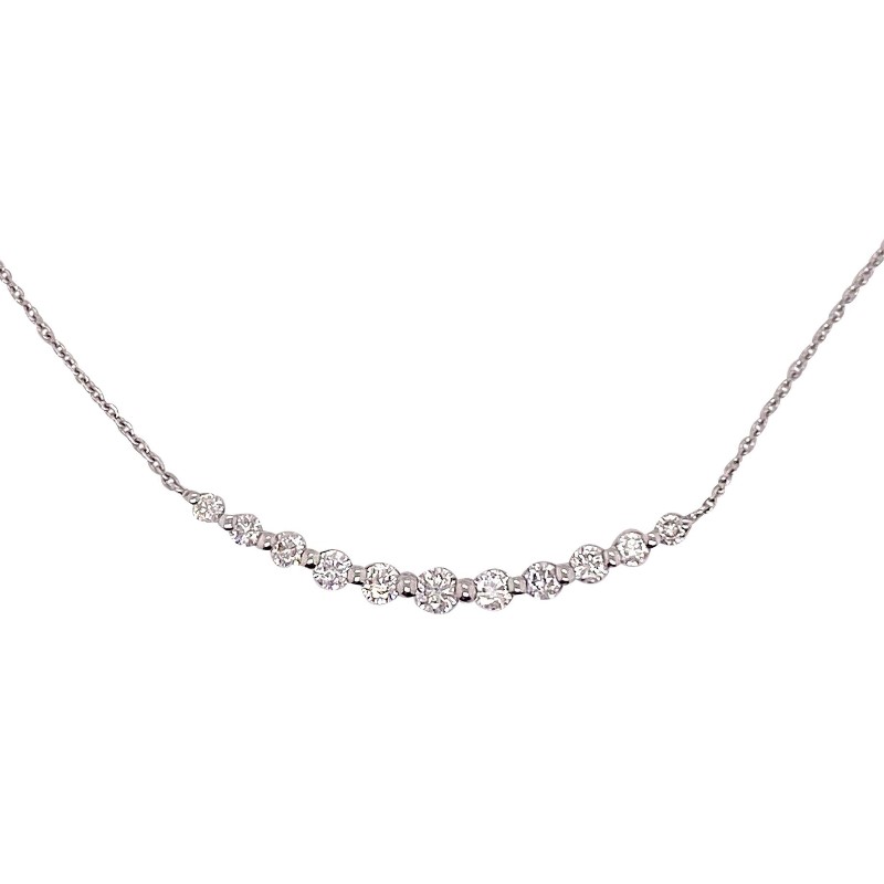.50 Carat Diamond Smiley Bar Necklace .50 Carat Diamond Smiley Bar Necklace