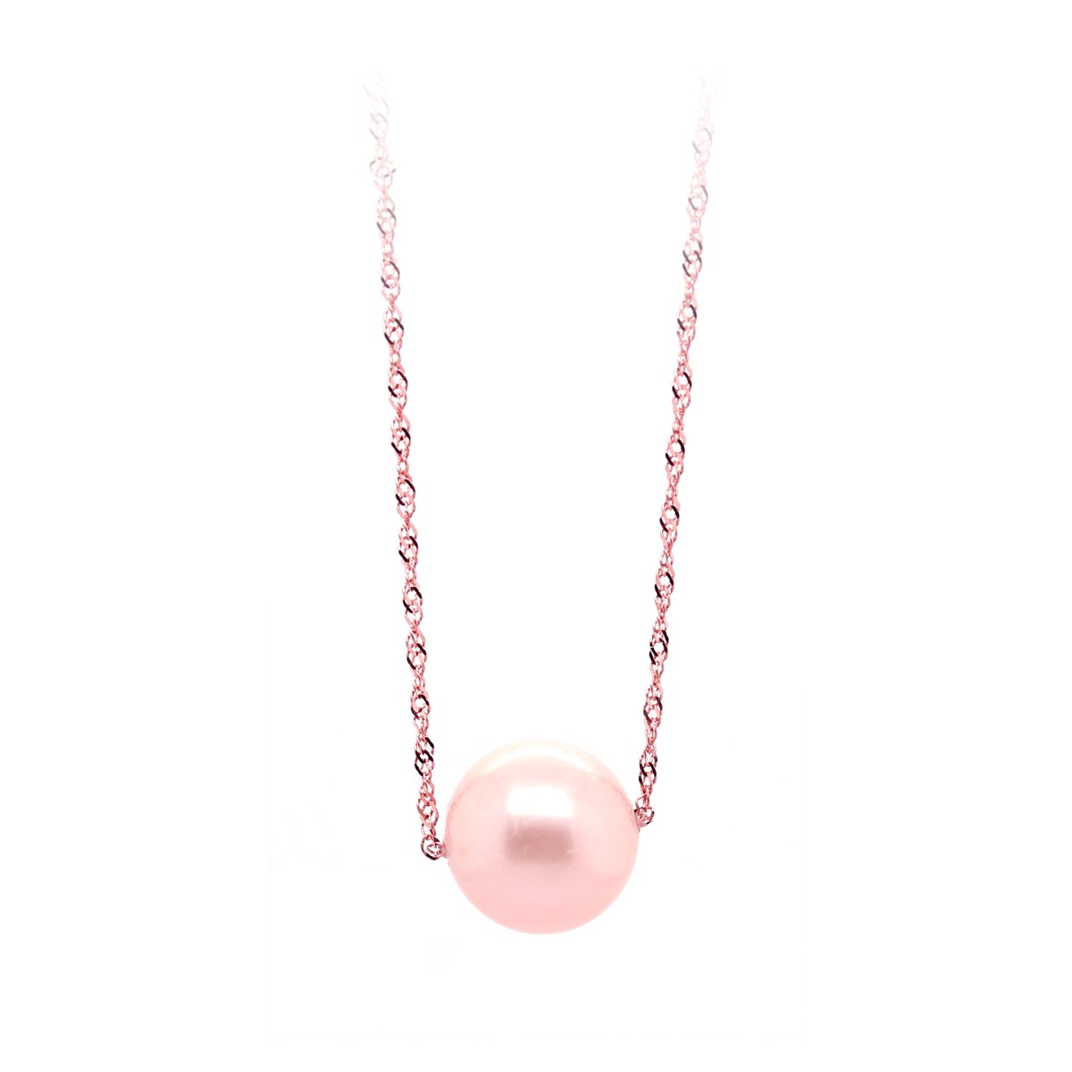14 Karat Rose Gold Pearl Necklace