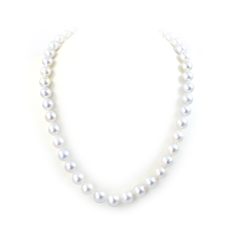 14 Karat White Gold White South Sea Pearl Necklace Measuring 18" Long