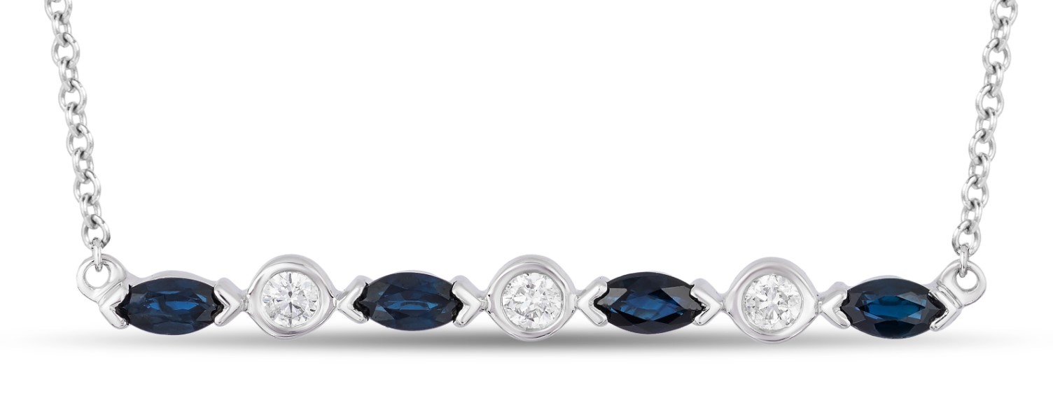 Lali 14 Karat White Gold Bleu Sapphire And Diamond Necklace