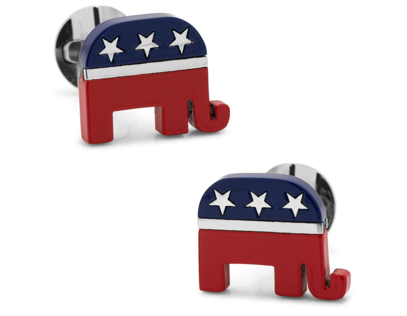 Stainless Steel Republican Elephant Cufflinks