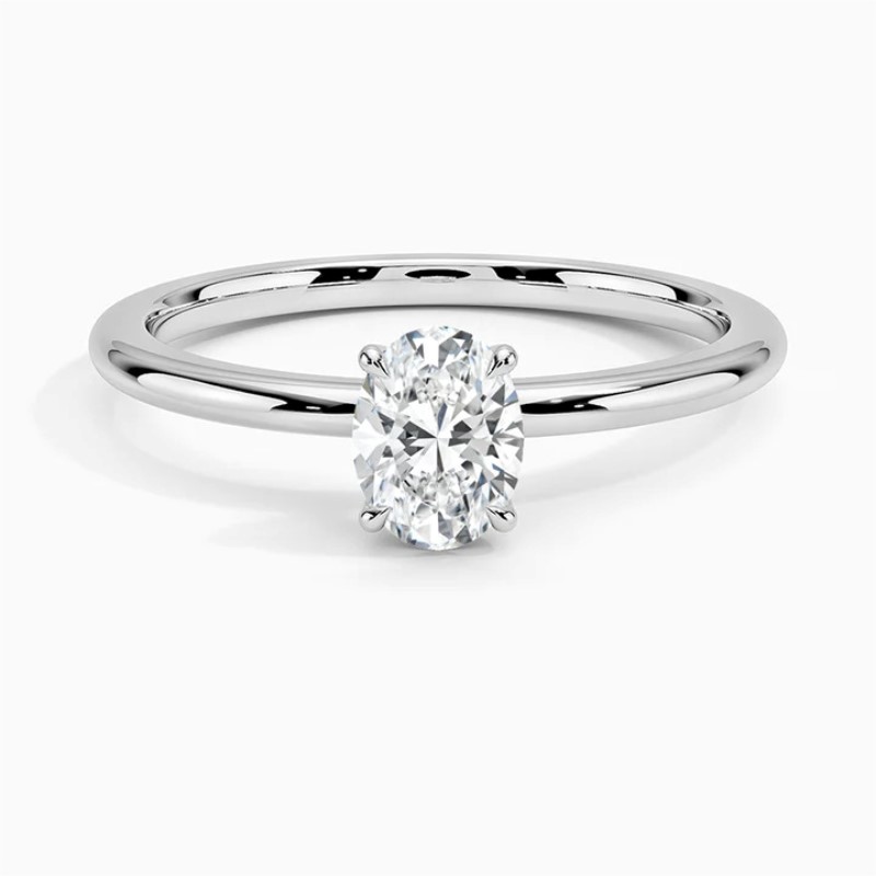 14 Karat White Gold Diamond Solitaire Ring