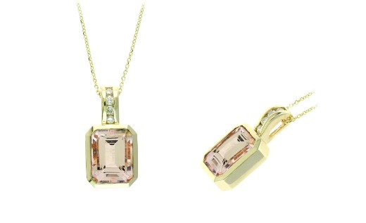 Morganite And Diamond Pendant Necklace