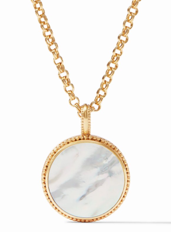 Julie Vos 24 Karat Yellow Gold Plated Mother Of Pearl Flora Pendant Necklace
