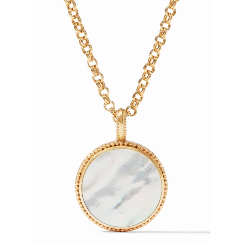 Julie Vos 24 Karat Yellow Gold Plated Mother Of Pearl Flora Pendant Necklace