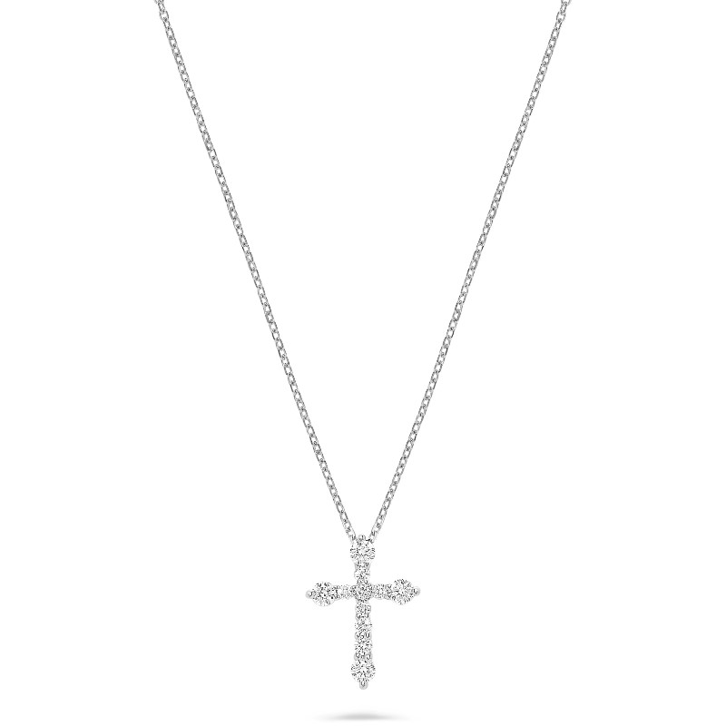 Graduating Diamond Cross Pendant Necklace Graduating Diamond Cross Pendant Necklace