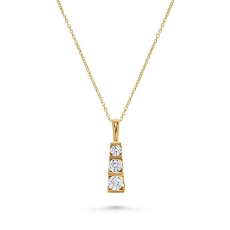 Vertical Diamond Bar Pendant Necklace