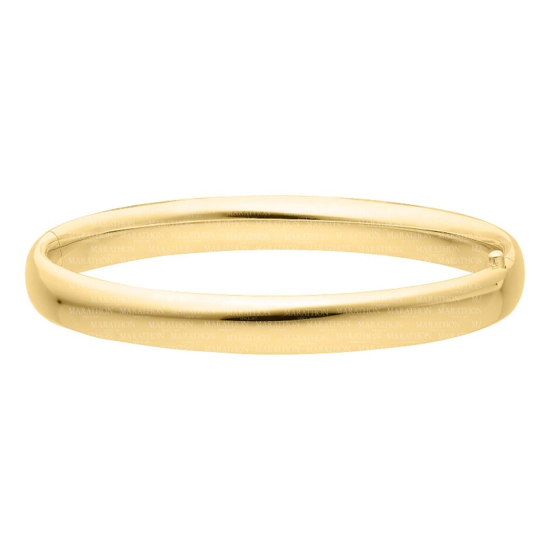 14 Karat Yellow Gold Filled 8mm Hinged Bangle Having A High Polished Finish.