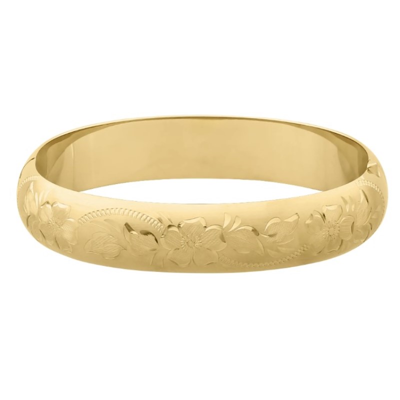 Hand Engraved Gold Filled Bangle Bracelet