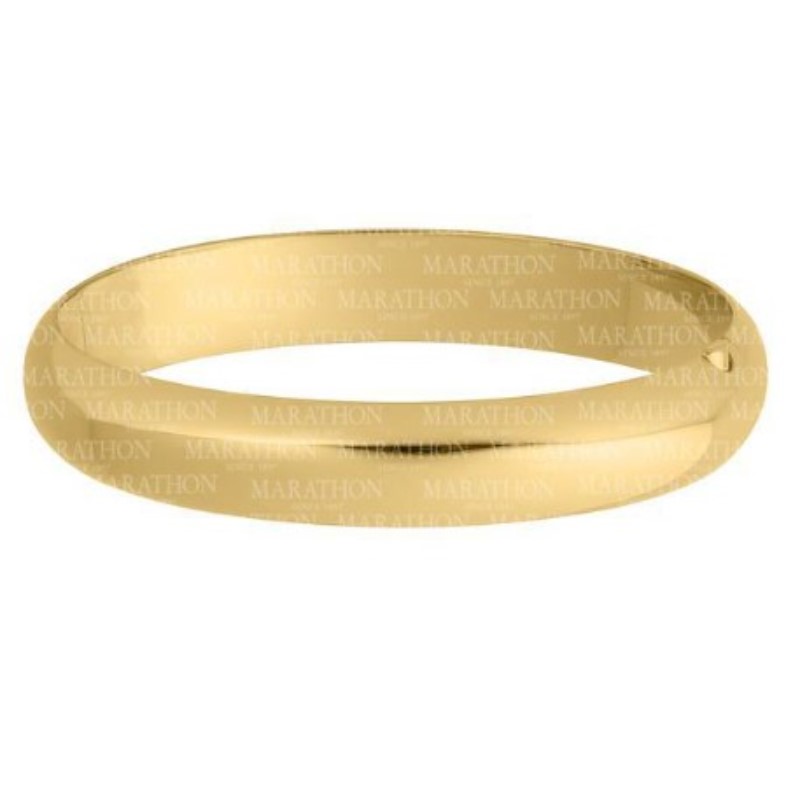 14 Karat Yellow Gold Filled 12mm Hinged Bangle Having A High Polished Finish.