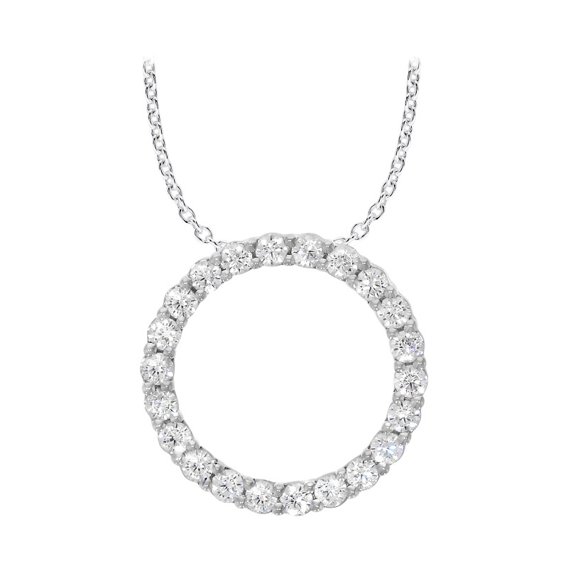 Paramount 14 karat white gold cut-out circle diamond 