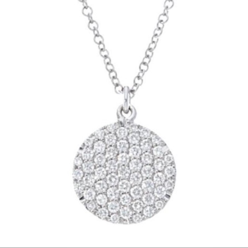 Pave Diamond Disc Pendant