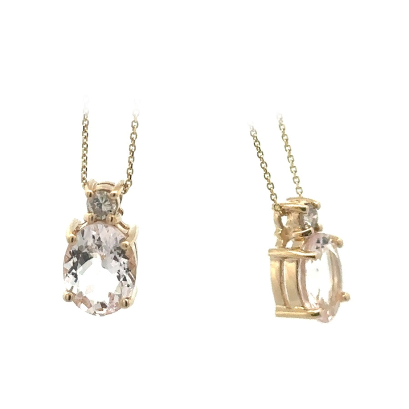 Morganite And Diamond Pendant Necklace